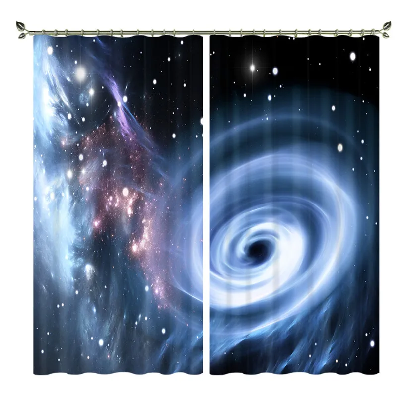 Шторы с принтом Галактики космическая Вселенная Звезды и туманные отдаленные