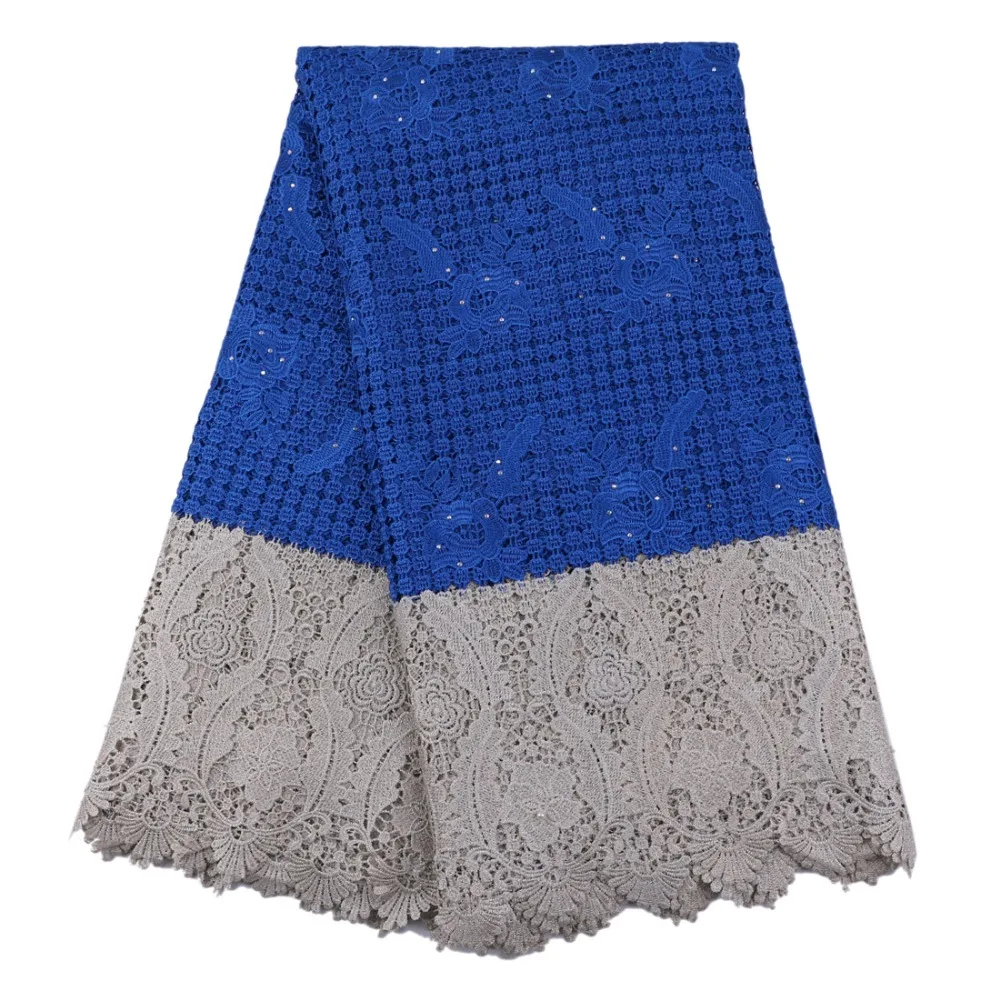 Последние Африканские кружева 2017 химических afbric с камнями модные гипюр шнур