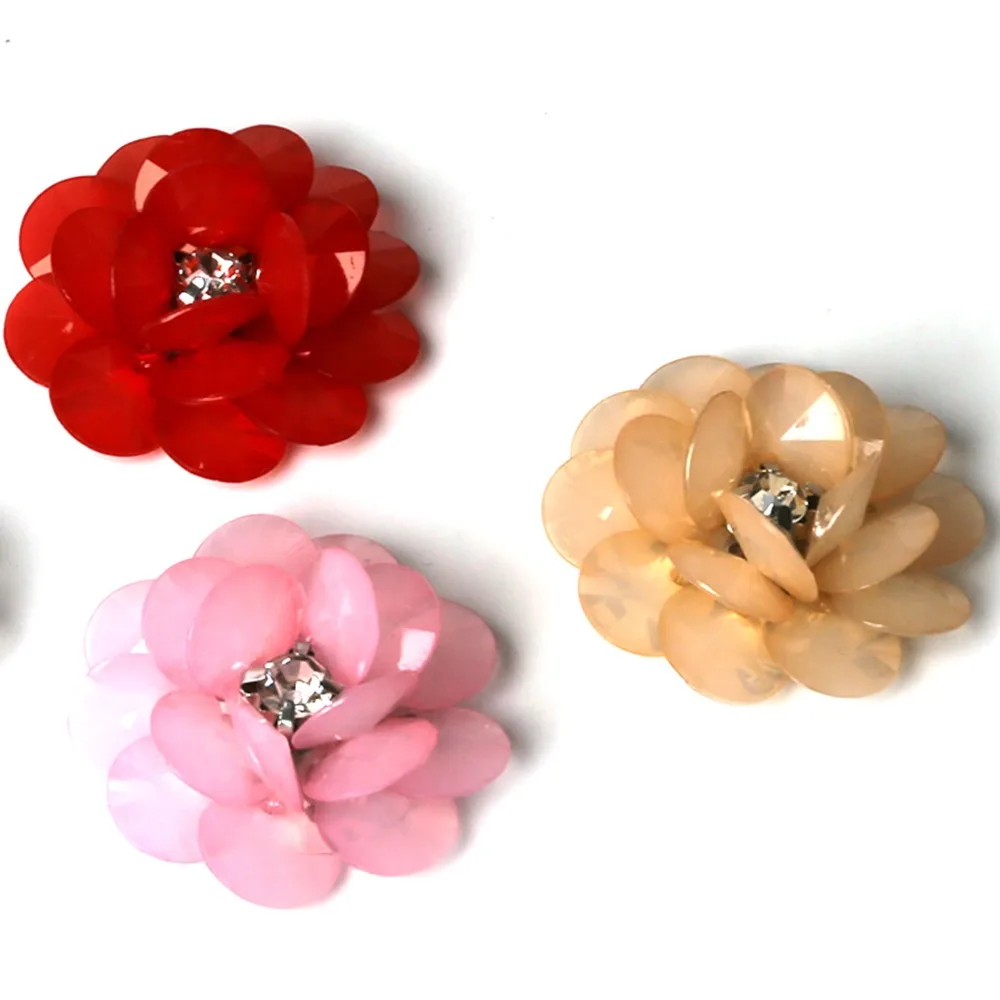 1 шт. разноцветные акриловые полупрозрачные бусины с цветами стразы фурнитура