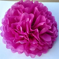 20cm8inch violet round tissue paper pom poms 14pcslot hanging wedding party decoration 28 colors available free shipping