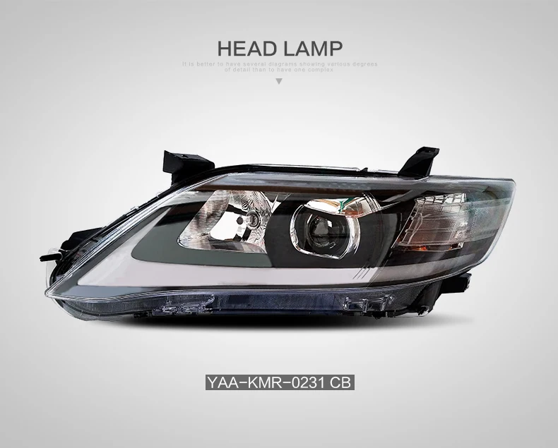 Светодиодный фары и Неокрашенный бампер и хромированная решетка для Toyota Camry 2007 2008 2009 2010 2011