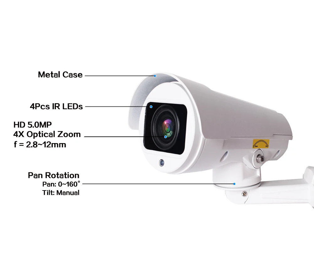 PoE HD 2MP 5MP цилиндрическая ip камера вращение 10X 4X оптический зум ИК наружная