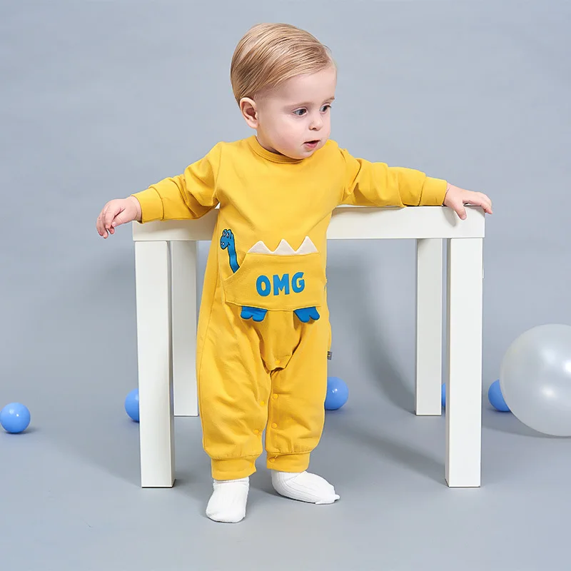 

Осенне-весенняя одежда для маленьких девочек и мальчиков; комбинезон для новорожденных; комбинезон с принтом животных; модная детская одеж...