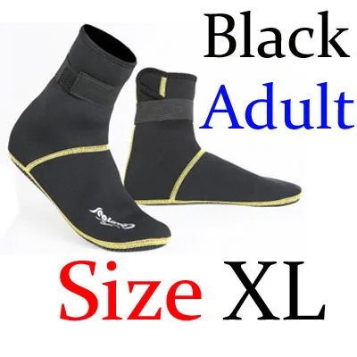 XL Black 3 мм Неопреновая Обувь для подводного плавания, носки для подводного плавания, пляжные ботинки, гидрокостюм, предотвращающий появление царапин, согревающий, нескользящий, для зимнего плавания - Цвет: XL Black