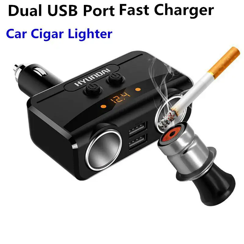 Универсальный автомобильный прикуриватель перезаряжаемый двойной USB порт