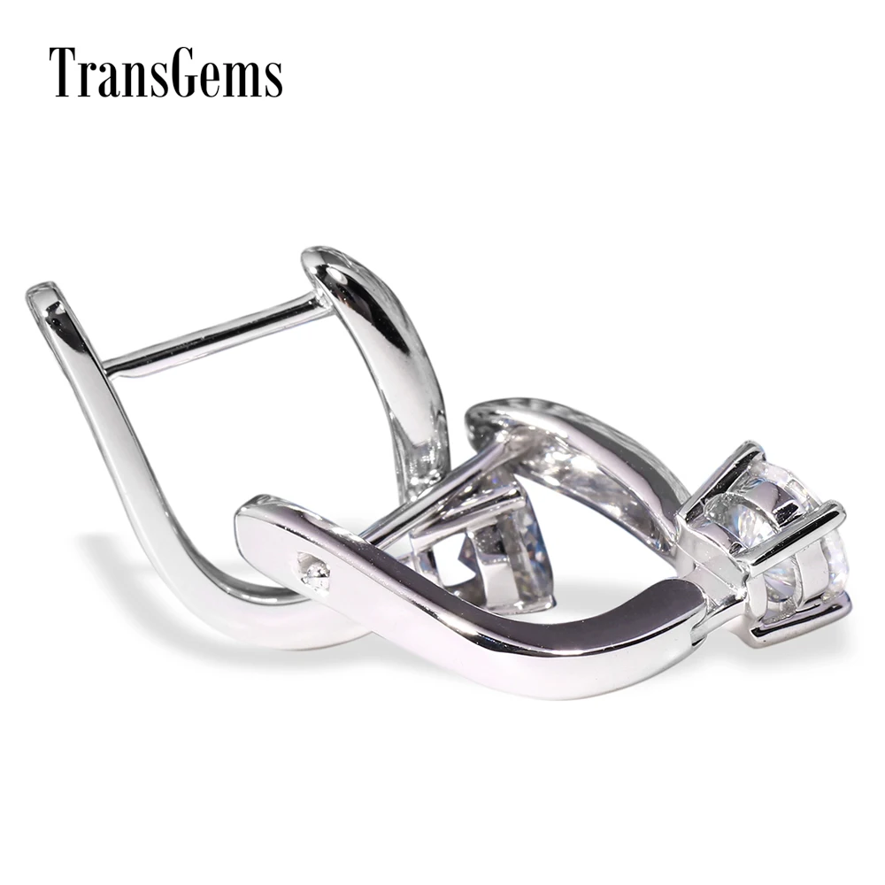 Женские серьги подвески с муассанитом 14 к 1 00 карат|drop earrings|earrings 18kearring 18k white gold |