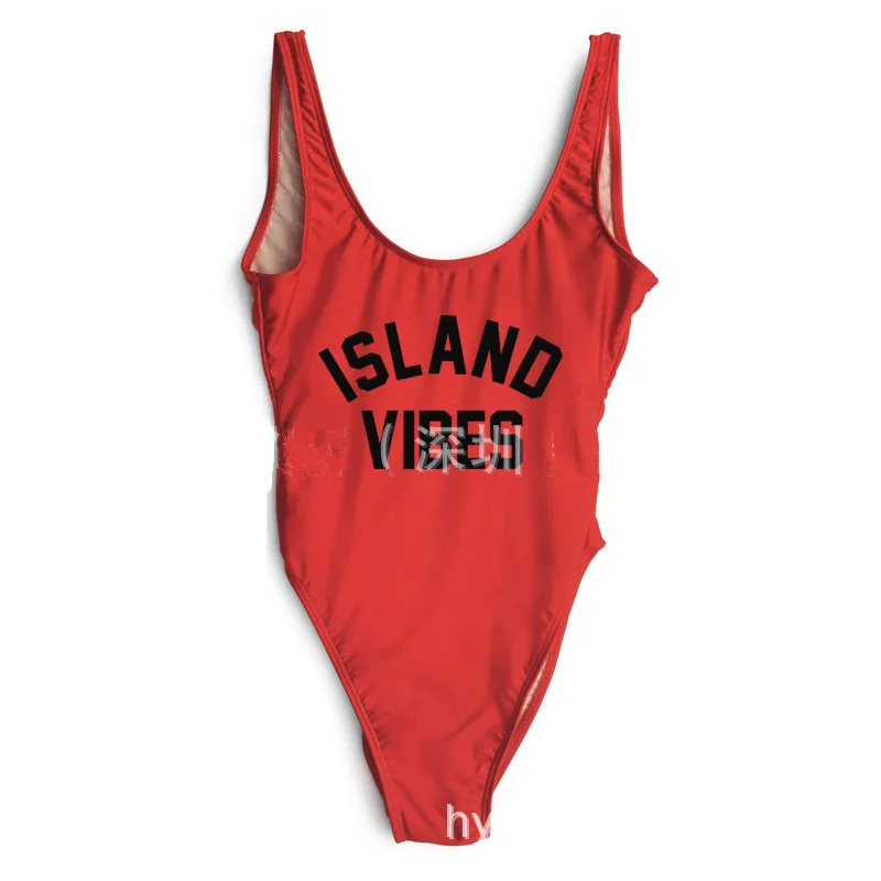 Одинаковые Семейные купальники ISLAND VIBES для мамы и ребенка цельный бикини одежда