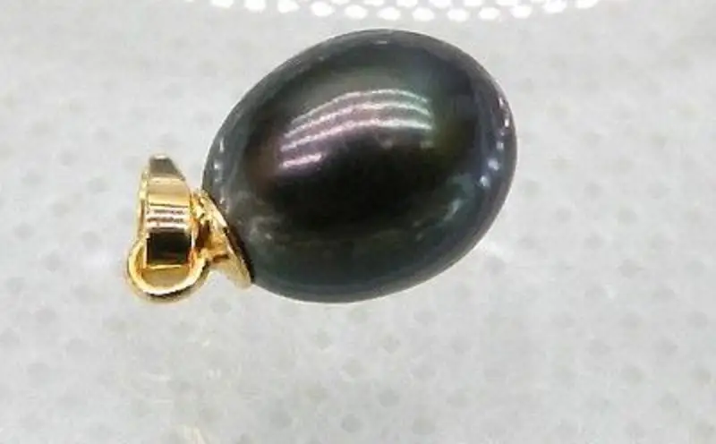 

free shipping 11x13mm perfect drop black tahitian south sea pearl pendant
