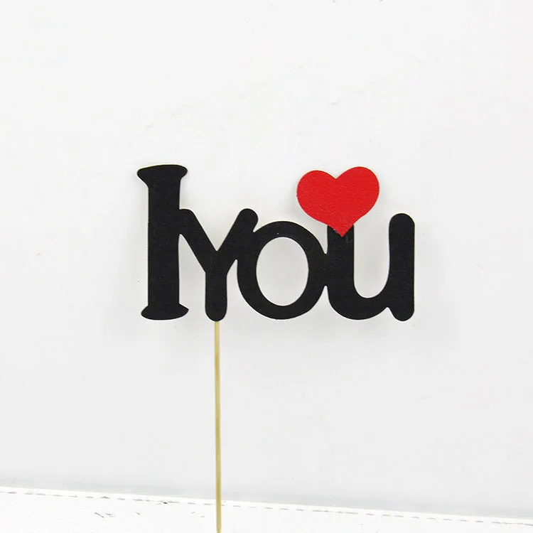 I LOVE YOU Флажки для торта кекс я люблю тебя торт Топпер я люблю маму/папу топперы Дети День рождения Свадебные упаковка для торта вечерние выпечки DIY - Цвет: I LOVE YOU