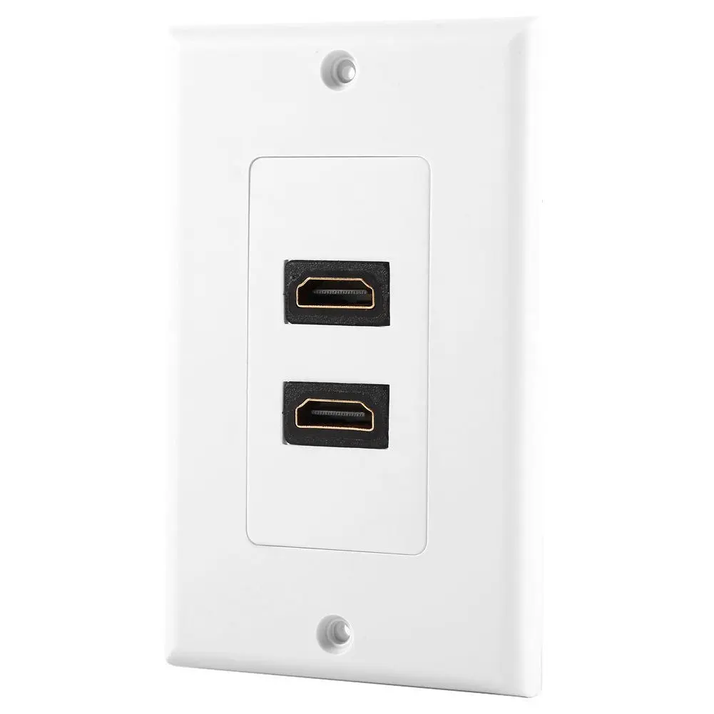 New Style HDMI 2-Ports Wall Face Plate Panel Outlet 1080p Cover Coupler Socket HOT Electrical White | Обустройство дома