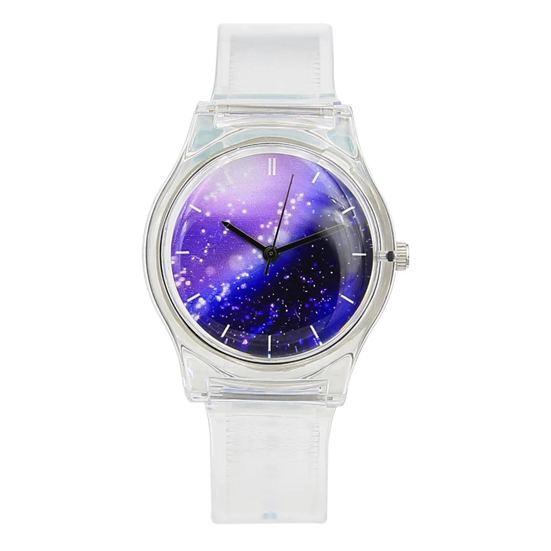 Новинка 2017 Модные прозрачные Детские Водонепроницаемые часы в стиле Харадзюку с