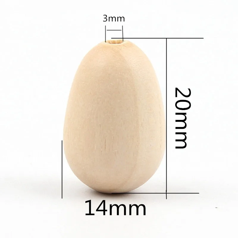 Натуральное органическое ремесло овальные деревянные бусины в форме яйца