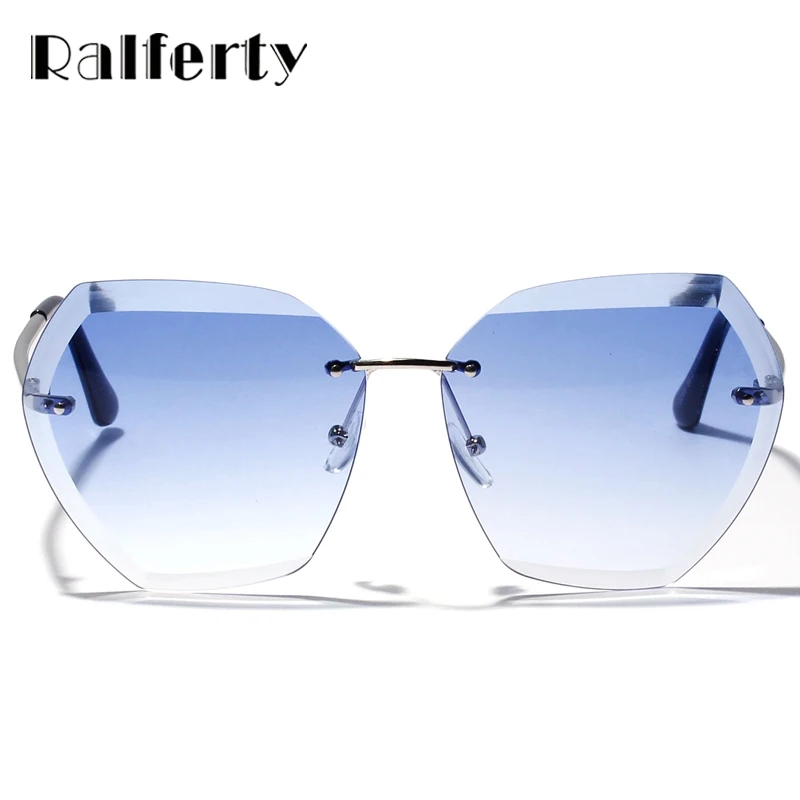 Ralferty женские шестигранные Солнцезащитные очки прозрачные розовые синие