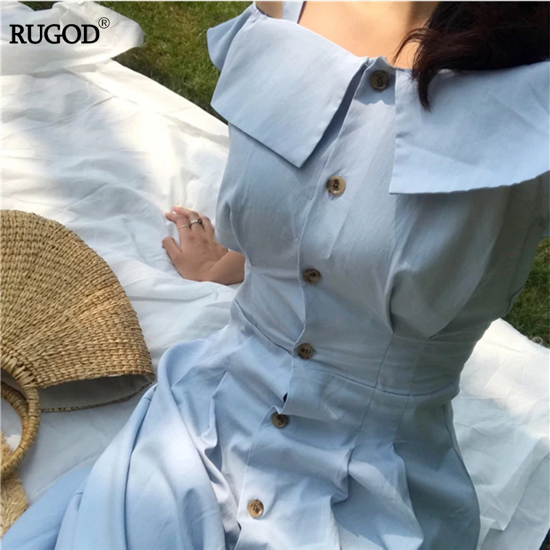 Rugod элегантный тонкий летнее платье 2017 г. женские пикантные с открытыми плечами