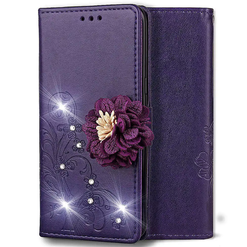 New For Huawei P Smart 2019 Case Luxury diamond flip leather PSmart Dual Full Protective Cover 6.21 | Мобильные телефоны и
