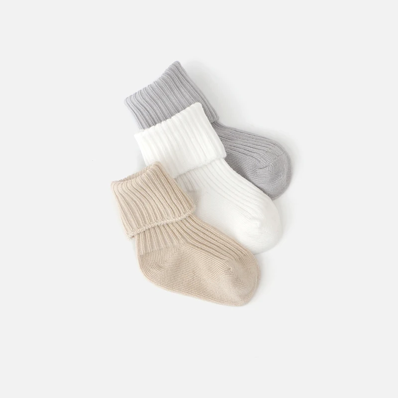 

Autumn Baby Socks Cotton Newborn Socks Winter Cotton Loose 0-1-3 Years Old Baby Soft Socks 3 Pais