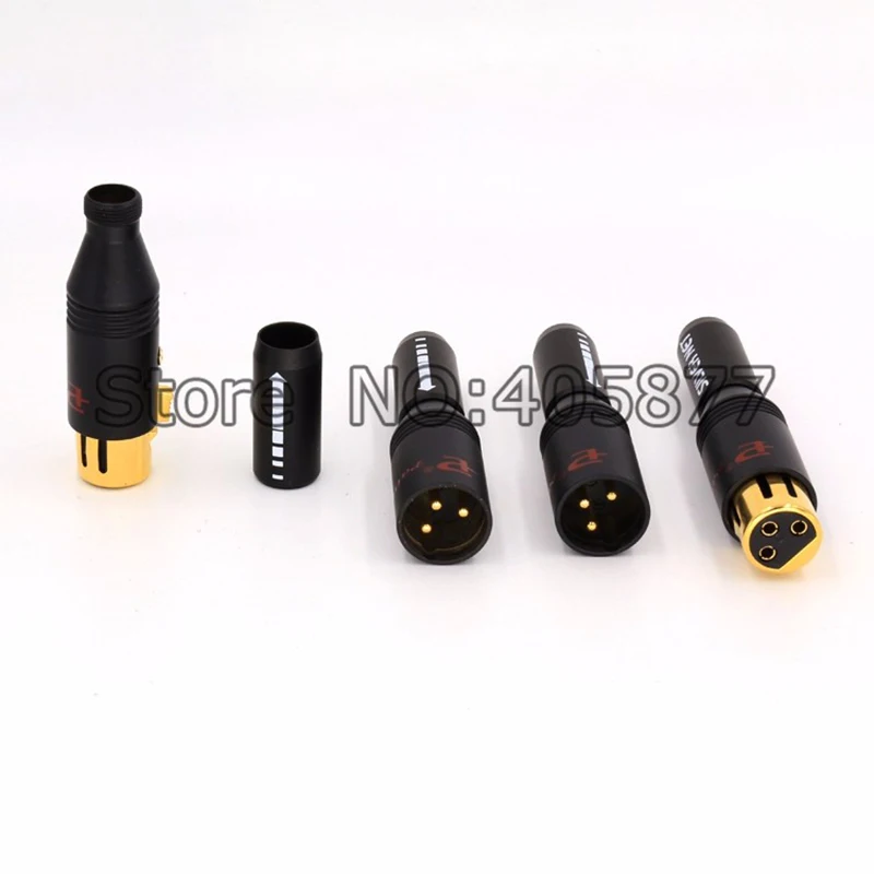 Hi End Gold Plated Соединительный Штепсель XLR Audio balance 3 Pin Plug Кабельный разъем