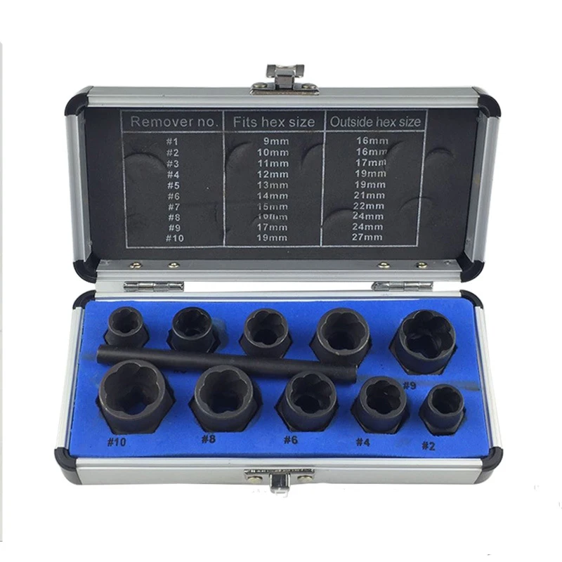 11 шт. поврежденный Болт Гайка Отвертка экстрактор удаление набор гаек инструмент