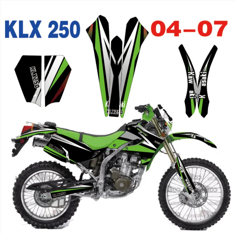 Мотоцикл Велосипед графика наклейки Фоновые для Kawasaki KLX250 KL250X KLX 250 2004 2003 2005 2006
