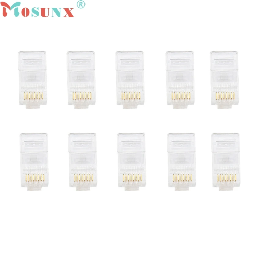 Заводская цена MOSUNX 10 шт. Cat5 Cat5e сетевой разъем rj45 металлический Кабель модульный