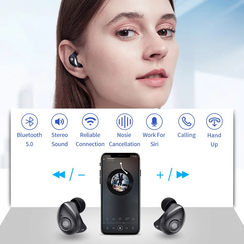 Беспроводные наушники с микрофоном и поддержкой Bluetooth 5 0 | Электроника