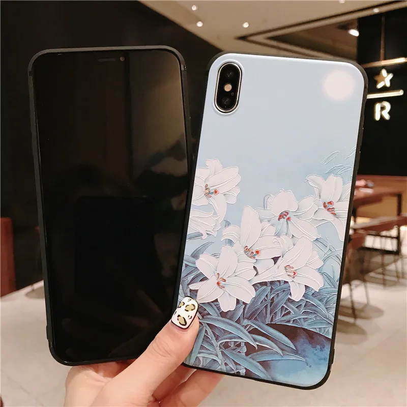 Мягкий силиконовый чехол Boucho для iPhone 5 SE S XS Max XR Ретро Цветочный телефона X 6 6S 7 8 Plus