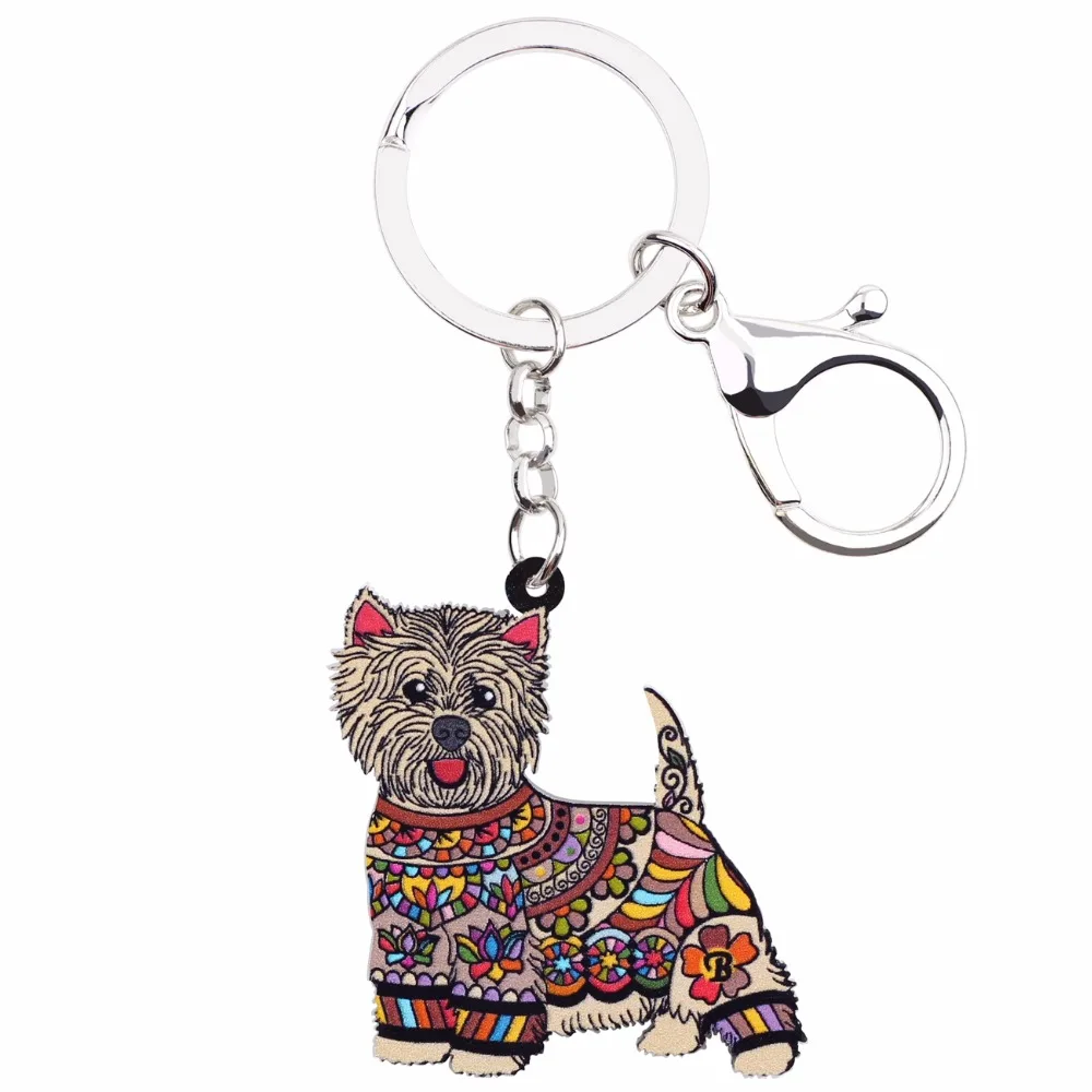 Акриловые аниме ювелирные изделия Bonsny брелок West Highland White Terrier для женщин и девушек