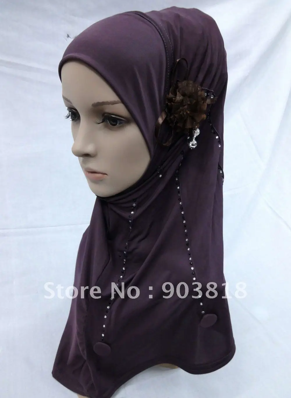 free shipping muslim higabs with one piece hand-made flowers scarf islamic hijab scarfs 121108 | Аксессуары для одежды
