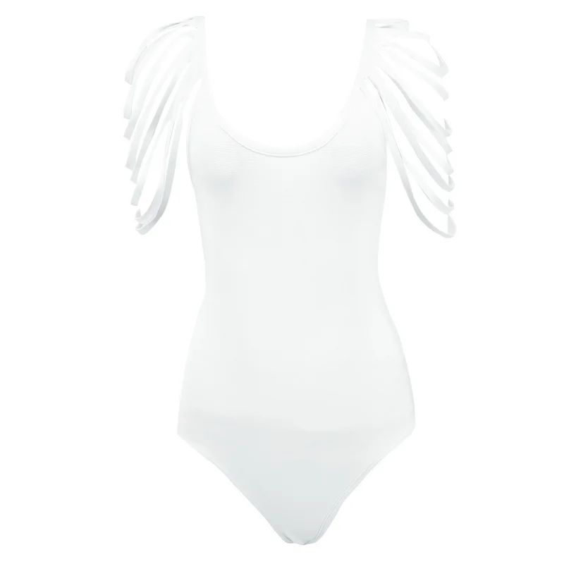 Leger Babe New Style Backless Fringe Shoulder Sleeveless Bikin Bandage Bodysuits Swimsuit Summer Women Wholesale Dropshipping