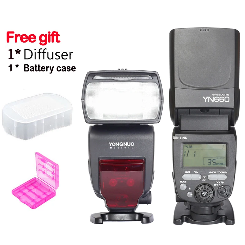 Беспроводная вспышка Yongnuo YN660 Flsh GN66 2 4 ГГц HSS 1/8000s для камер Canon Nikon Pentax Olympus|speedlite for