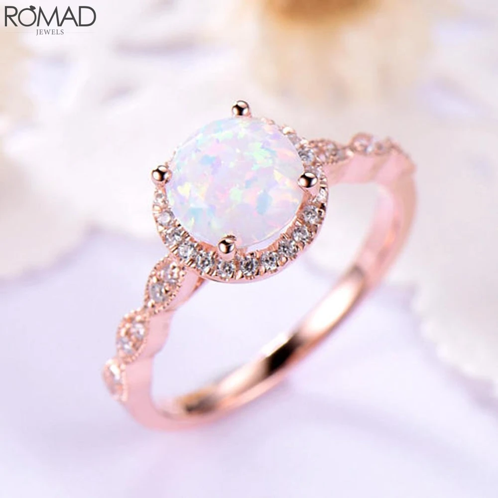 ROMAND изящные кольца с огненным опалом для женщин изящное свадебное обручальное