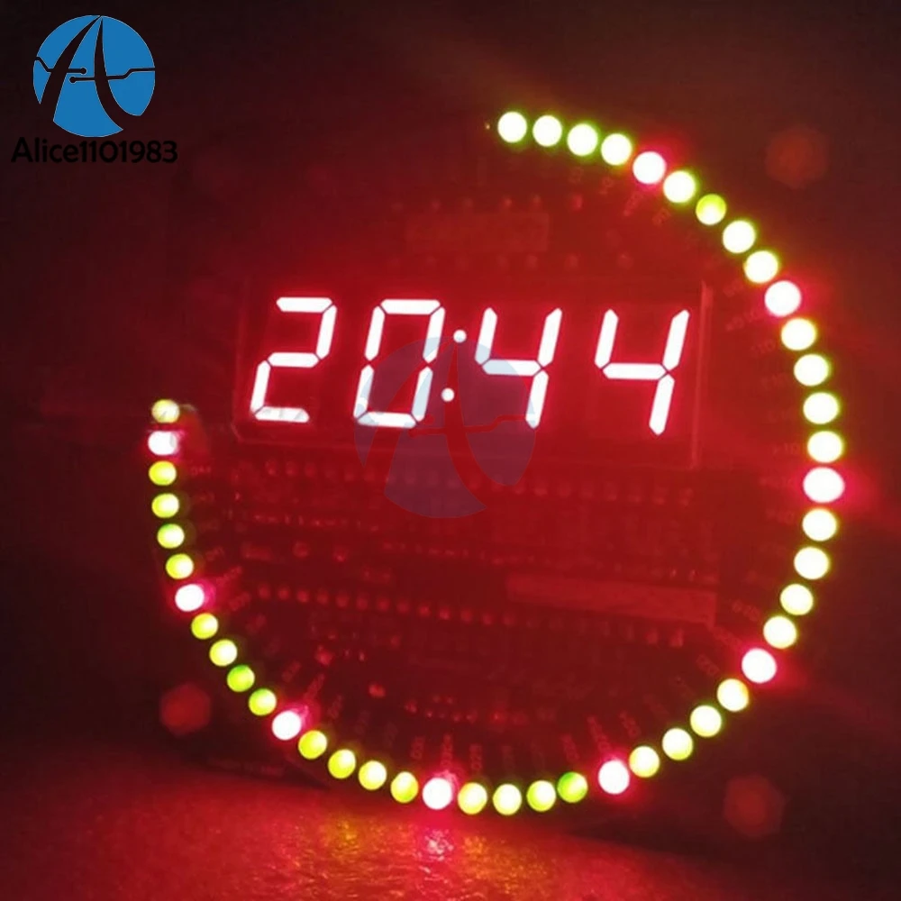 Assembb светодиодный цифровой набор часов DS1302 вращающиеся электронные цифровые