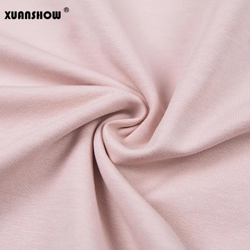 XUANSHOW женские наряды летние повседневные хлопковые розовые однотонные Короткие