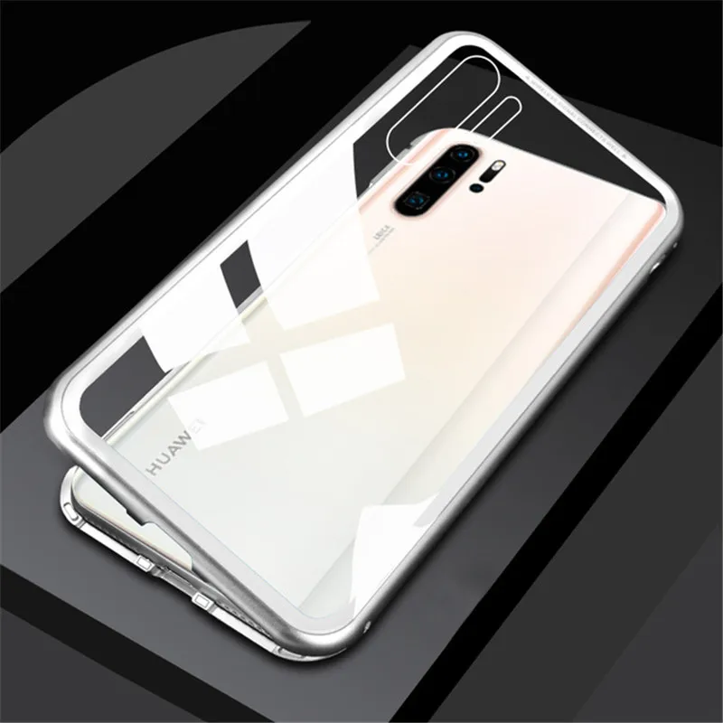 Магнитный чехол из закаленного стекла для Huawei P40 P30 P20 Pro Lite Mate 20 Honor 10 8x Nova 4E 3E