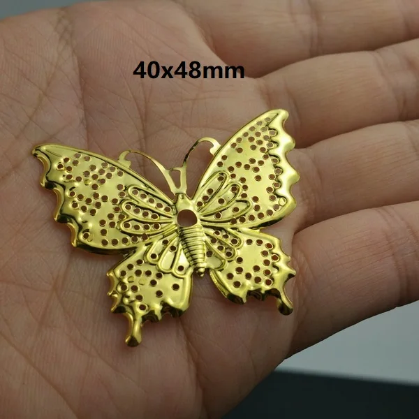 gold 20pcs Розничная филигранная Бабочка Обертывания соединители украшения ремесла подарок украшение DIY фурнитура Аксессуары для одежды - Цвет: gold 20pcs