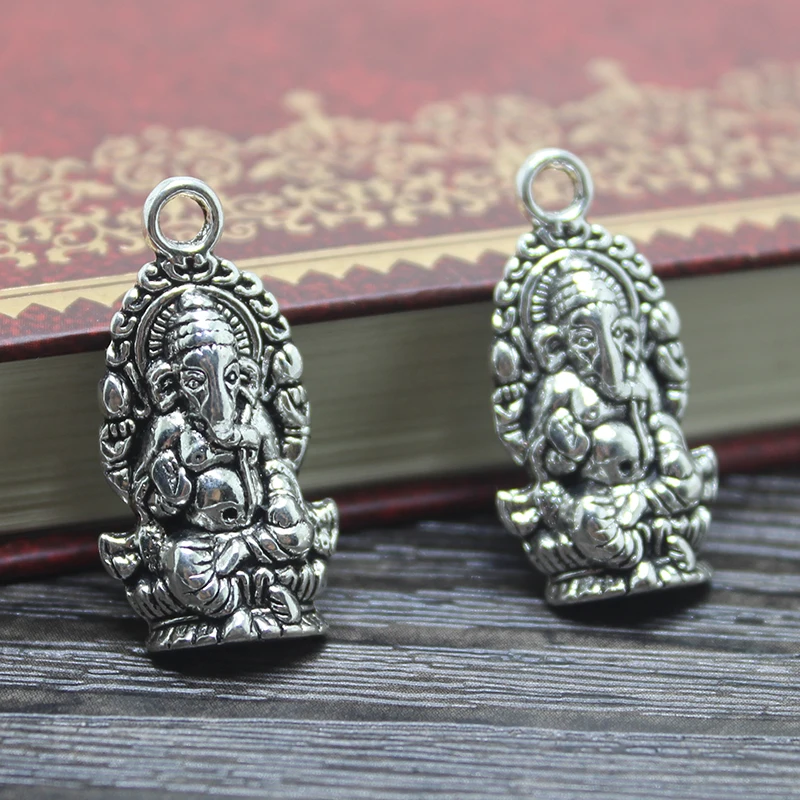 15 шт. подвески Ganesha из античного тибетского серебра 27x14 мм | Украшения и аксессуары