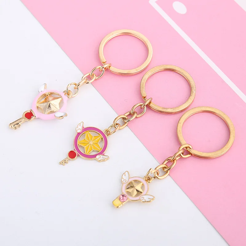 Тонких листов Kawai аниме Cardcaptor Sakura Брелок Сакура Birdhead звезда брелки для ключей