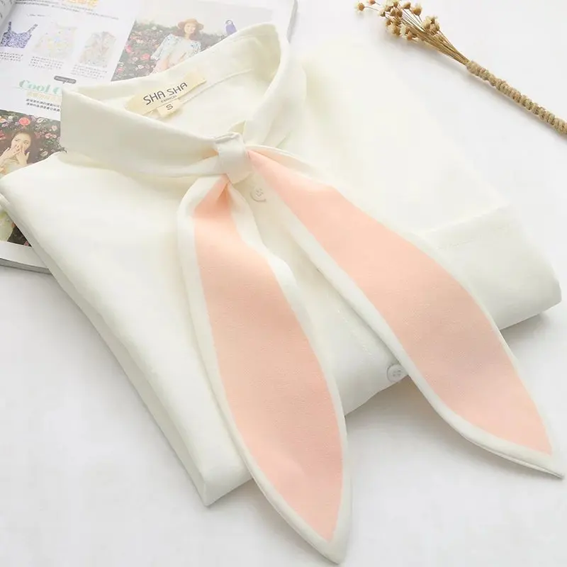 Япония консервативный стиль сладкий милый розовый рюшами галстук-бабочка заячьи