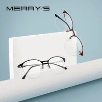merrys design unisex fashion trending oval glasses frame menwomen myopia prescription half optical eyeglasses s2042