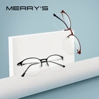 MERRYS дизайн унисекс модные трендовые овальные очки оправа для мужчинженщин Близорукость по рецепту половина оптические очки S2042