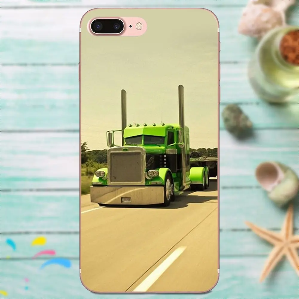 Грузовики peterbilt черная кожа Мягкий силикон TPU прозрачная для телефона Apple iPhone 4 4S 5
