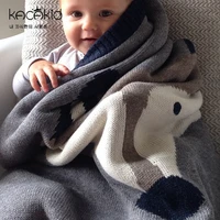 newborn breathable baby blankets fox rabbit knitted cartoon baby swaddle bath towels kid soft wrap throw blanket 12080cm ka5091