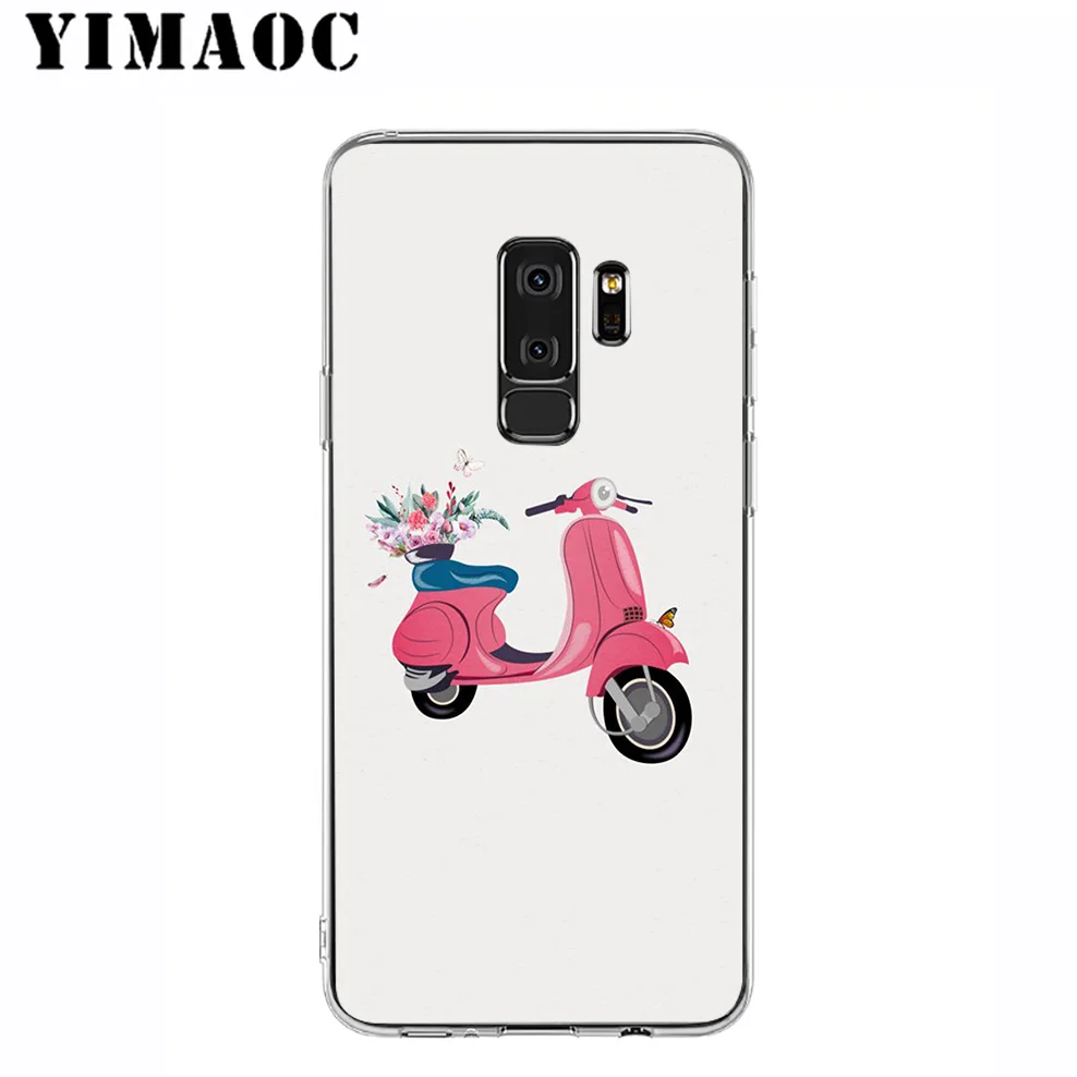 YIMAOC Vespa Scooter Cute Soft Silicone Case for Samsung Galaxy A5 A6 Plus A7 A8 A9 2018 J3 J5 J6 J7 2016 2017 EU Version |