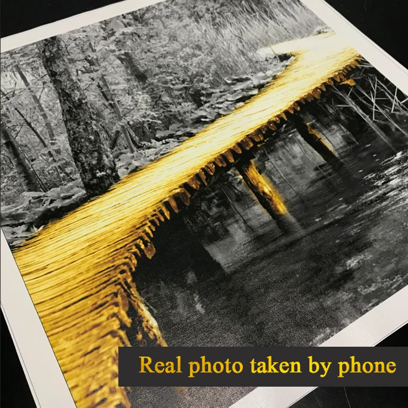 Абстрактный Золотой Желтый мост холст промышленный плакат и принт для гостиной