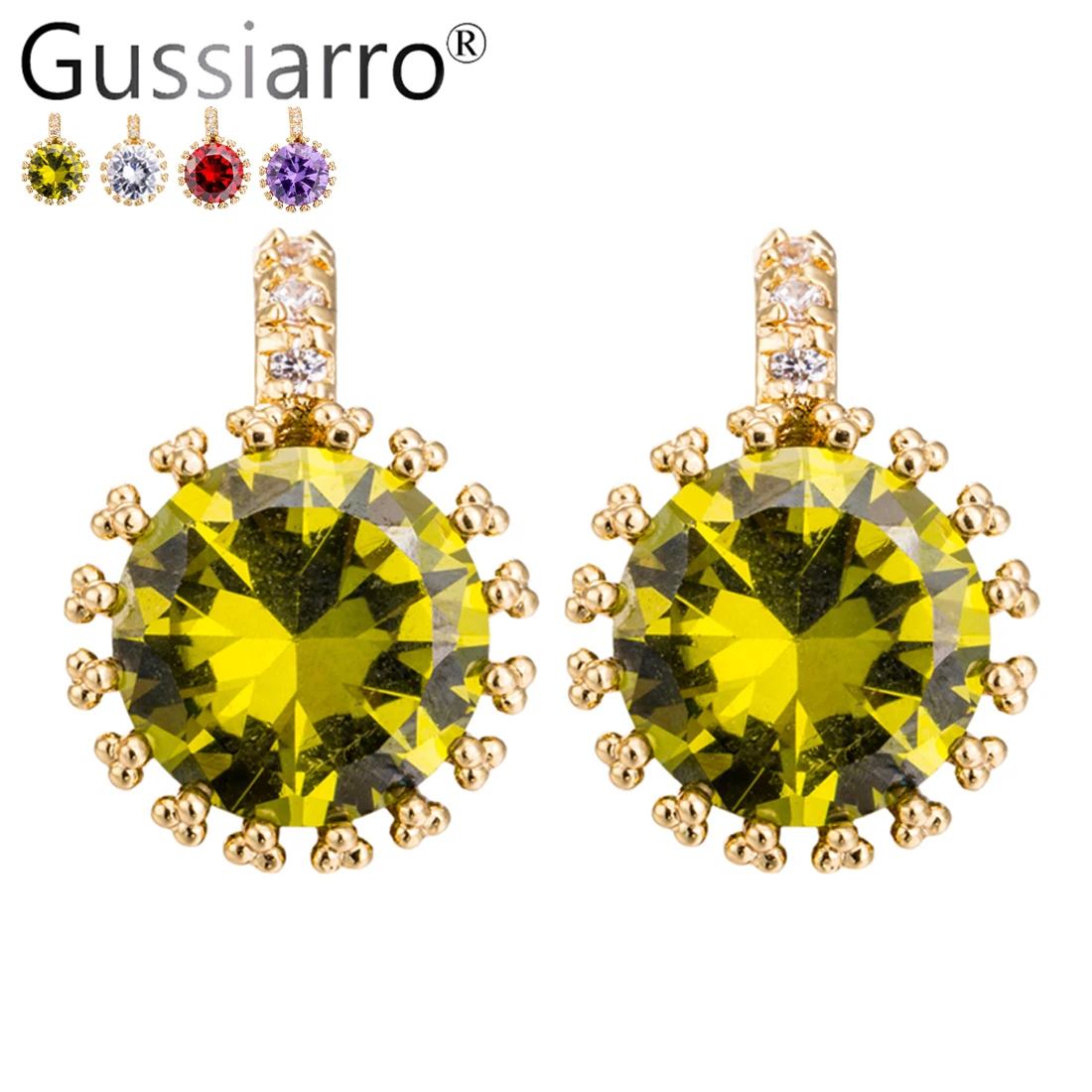 Gussiarro 2019 Модные женские золотистые фианиты для девушек людей медведь бриллианты