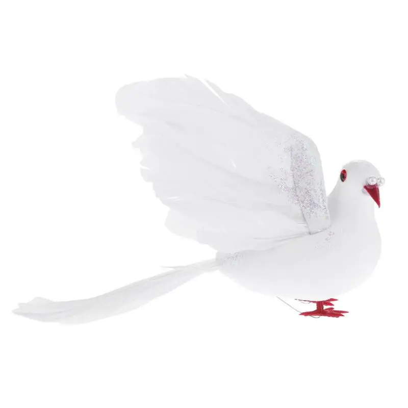 Белый искусственный Peace Pigeon пена перо Крылья орнамент с голубями современные украшения дома аксессуары для рождества Свадебный декор