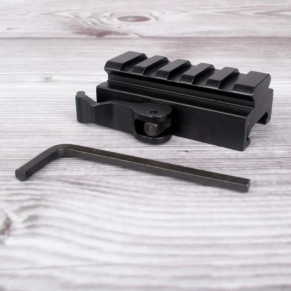 3 Slot 5 Slot Quick Release Detach QR QD 1/2" INCH Mini Riser Block Mount QD Cam Lever For 20MM Picatinny Rail+Wrench