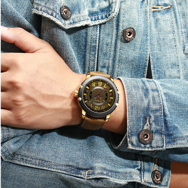 

CURREN Men's Watches Genuine Leather Waterproof Man Business Quartz Sports Watches Military Watch Male Clock Relogio Masculino