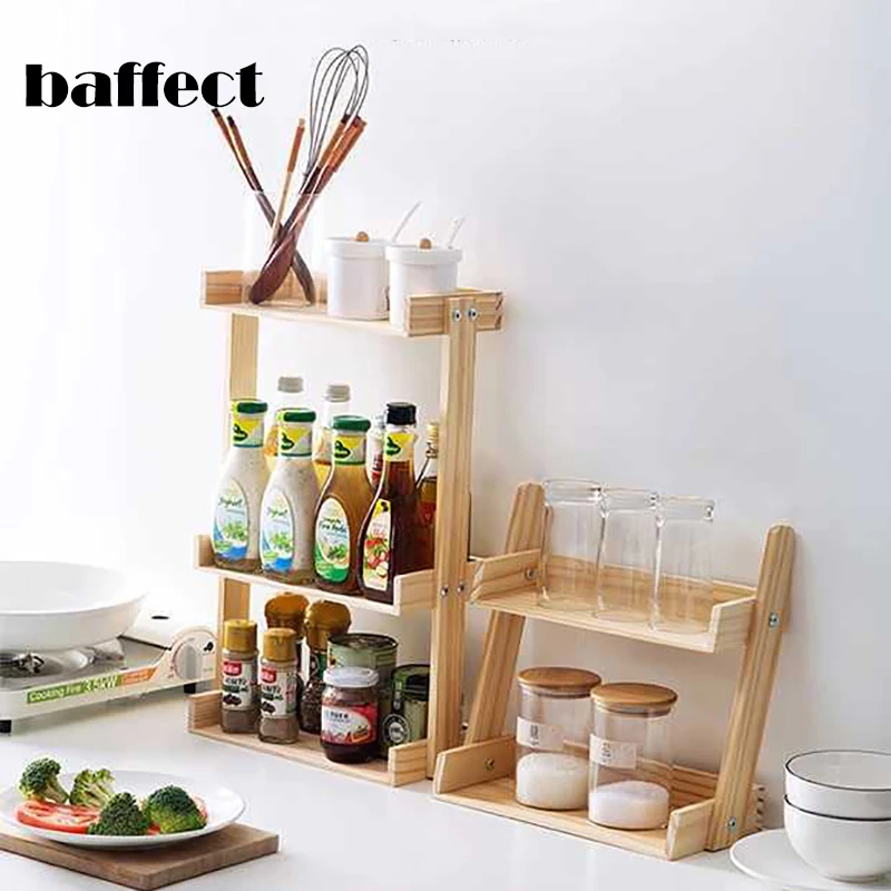 Деревянный кухонный стеллаж для хранения приправа коробка держатели Органайзер