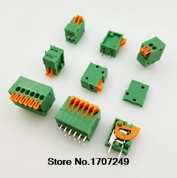 50 шт. KF141V-2.54 KF141V 2 P/3 P/4 P/5 P/6 P/7 P-20 P могут быть соединены клеммы 2,54 мм Шаг прямой печатной платы пружина теминал блок разъем